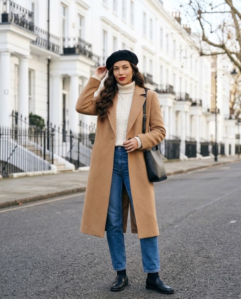 EVELYSS A crisp, editorial winter street photograph of