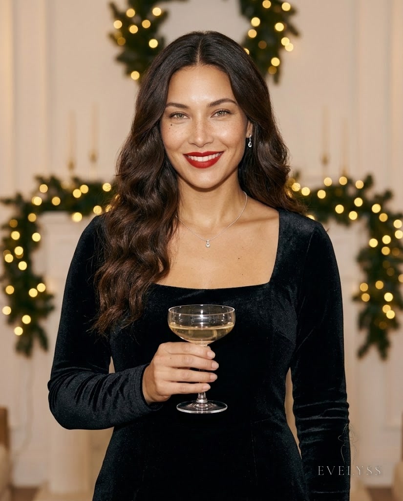 EVELYSS , a stands at a festive December evening
