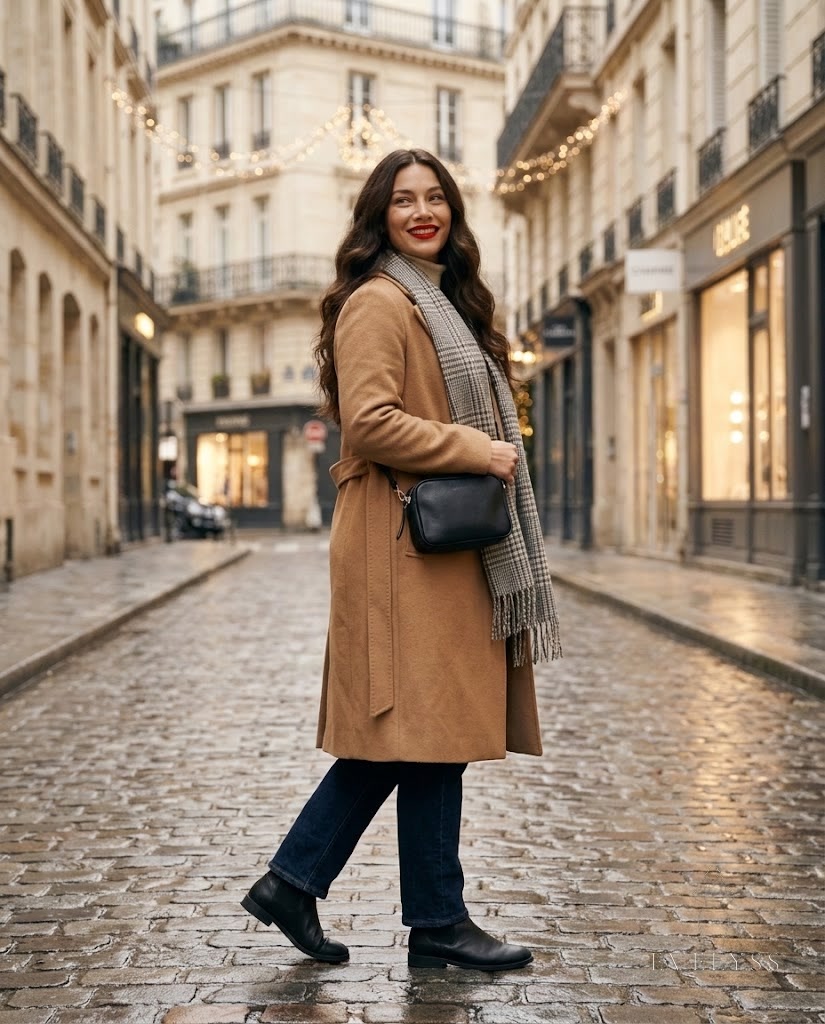 EVELYSS , a walking along a quiet Parisian stree